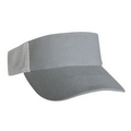 Brushed Cotton Twill Visor with Athletic Mesh Back (Charcoal Gray/White)